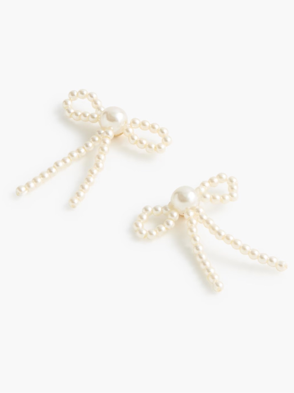 Jcrew Beaded ribbon earrings - Pearl - NWT